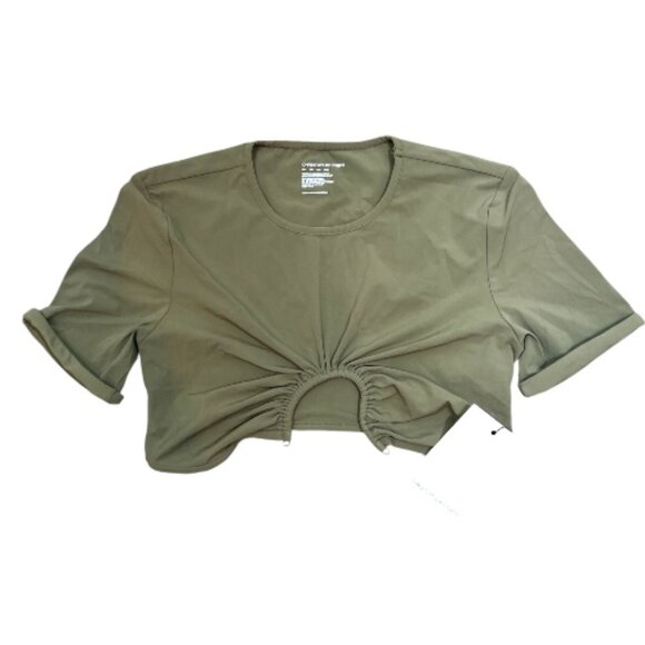 Christopher Esber Crescent Ruched Swim T-Shirt Top Green US 0 New - Picture 1 of 4